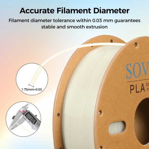 Sovol 3D Printer Glow in The Dark Filament Gradient Multicolor Fast Change PLA 1kg (2.2 lbs) Spool 3D Printing Materials, Dimensional Accuracy +/- 0.03 mm, 1.75 mm, Glow Multicolored - Image 5
