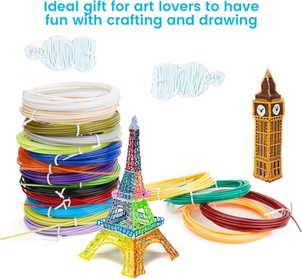 3D Pen Filament Refills, 20 Colors 1.75mm PLA 16.4ft Each Color Compatible with SCRIB3D, PIKA3D, MYNT3D and Most Other 3D Printing pens, Not for 3Doodler Pen - Image 6