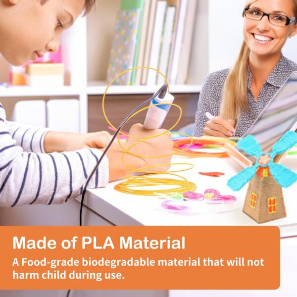 PLA 3D Pen Filament, 20 Bright Colors, 1.75mm Refills for 3D Pens, 10 Feet per Color, Total 200 Feet, Ideal for Creative Projects - Image 3