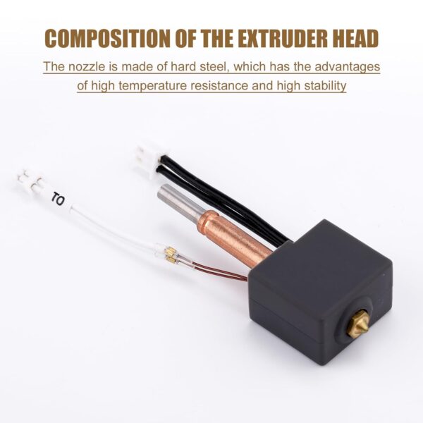 3D Printing Extruder Hotend Kit, Extruder Print Head with Silicone Case Heating Block Hotend with Nozzle Wrench Accessories Hot End Parts Combo Supplies Compatible with Kobra 3 3D Printer - Image 3