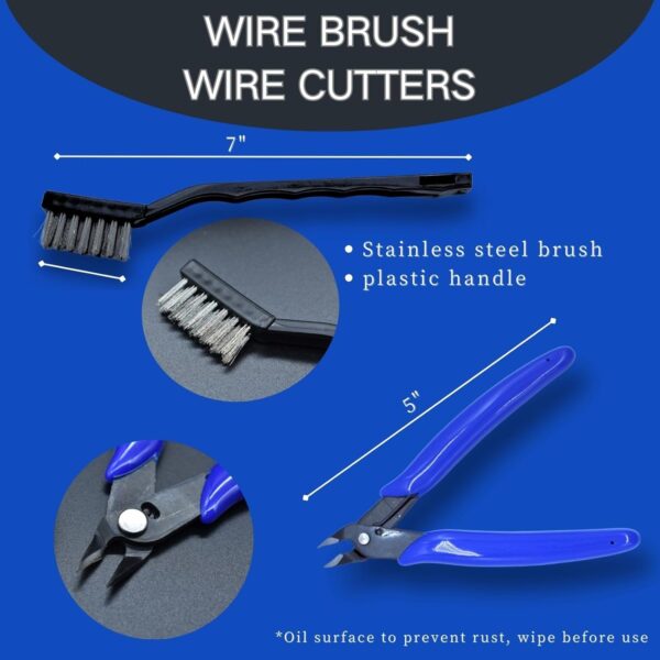 3D Printer Tool Kit, 24pcs 3D Printer Nozzle Cleaning Tool Removal Tool Kit, Wire Brush, Wire Flush Cutter, Scraper Knife, Diamond Files, Tweezer, Putty Knife for 3D Printer, Model Building - Image 3