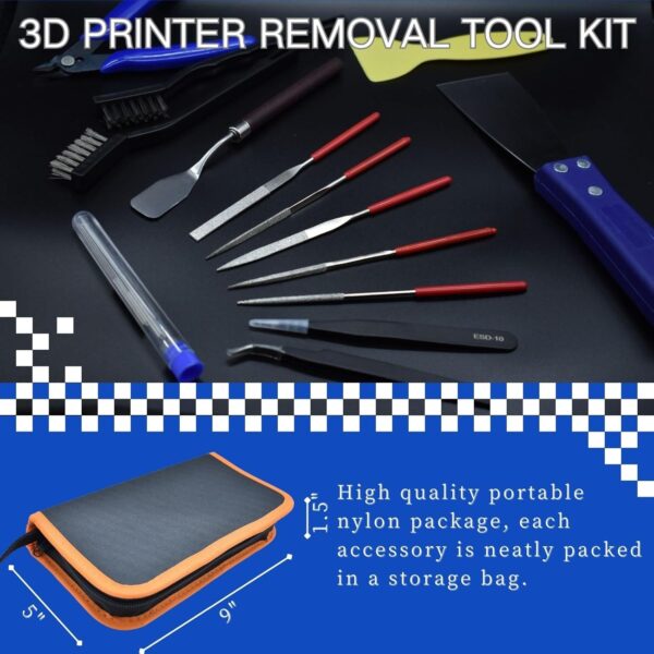 3D Printer Tool Kit, 24pcs 3D Printer Nozzle Cleaning Tool Removal Tool Kit, Wire Brush, Wire Flush Cutter, Scraper Knife, Diamond Files, Tweezer, Putty Knife for 3D Printer, Model Building - Image 7