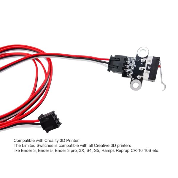 4Pcs 3D Printer Limit Switch Cables and Limit Switch, Mechanical Endstop Limit Switch Module Endstop Switch Horizontal Type with 1M 3 Pin Cable for 3D Printer Parts Ramps1.4, - Image 3
