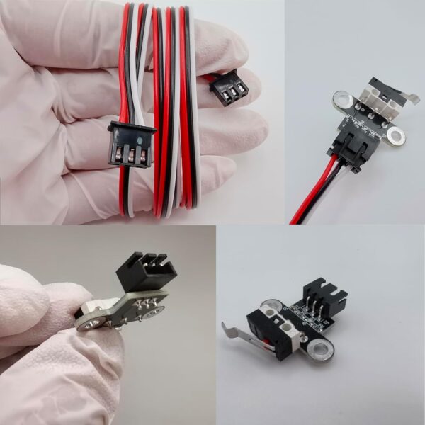 4Pcs 3D Printer Limit Switch Cables and Limit Switch, Mechanical Endstop Limit Switch Module Endstop Switch Horizontal Type with 1M 3 Pin Cable for 3D Printer Parts Ramps1.4, - Image 5