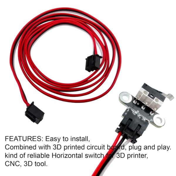 4Pcs 3D Printer Limit Switch Cables and Limit Switch, Mechanical Endstop Limit Switch Module Endstop Switch Horizontal Type with 1M 3 Pin Cable for 3D Printer Parts Ramps1.4, - Image 6