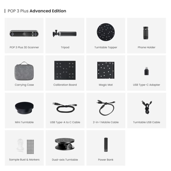 Revopoint POP3 Plus 3D Scanner for 3D Printing, Handheld 3D Printer Scanner 0.04mm Precision, Full-Color Scan for Medium Object, Support for Android/iOS/Win/MacOS, Advanced - Image 5