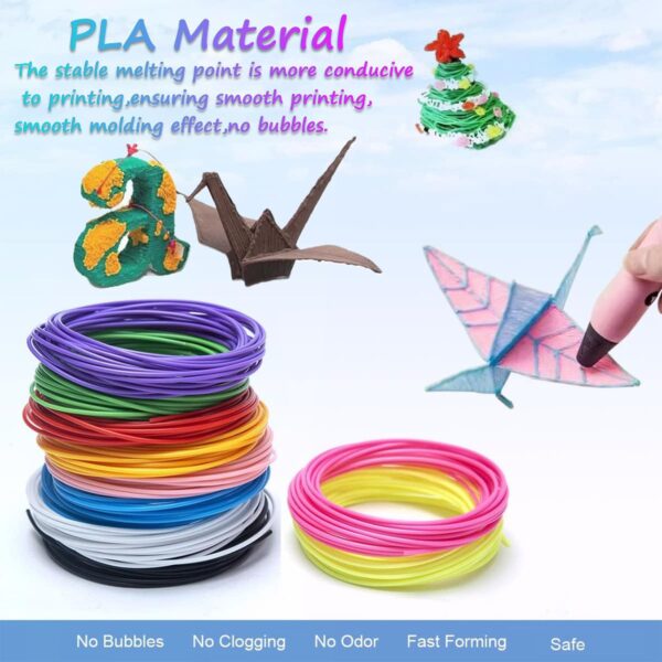 3D Pen Filament Refills,10 Colors,10 Feet Per Color,1.75mm PLA Compatible with Most 3D Pens and 3D Printers - Image 4