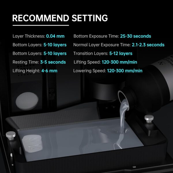 NOVA3D 3D Printer Resin Low Odor Rigid 405nm UV Fast Light Curing, Excellent Fluidity for 4K/8K LCD/DLP/SLA Resin 3D Printers - Image 5