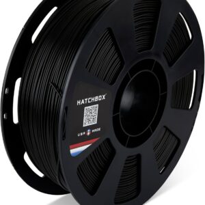 HATCHBOX PLA MAX V2 Black 3D Printer Filament Made in The USA, 1.75mm Diameter 1 KG Spool, Premium USA Made 3D Printing Filament