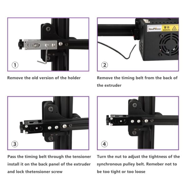 IdeaFormer 3D Printer Belt Tensioner, Assembled 2020 Profile X-axis Belt Tensioner for Ender 3, Ender 3 Pro, CR-10, CR-10S, Tronxy X3,Sunlu S8 - Image 5