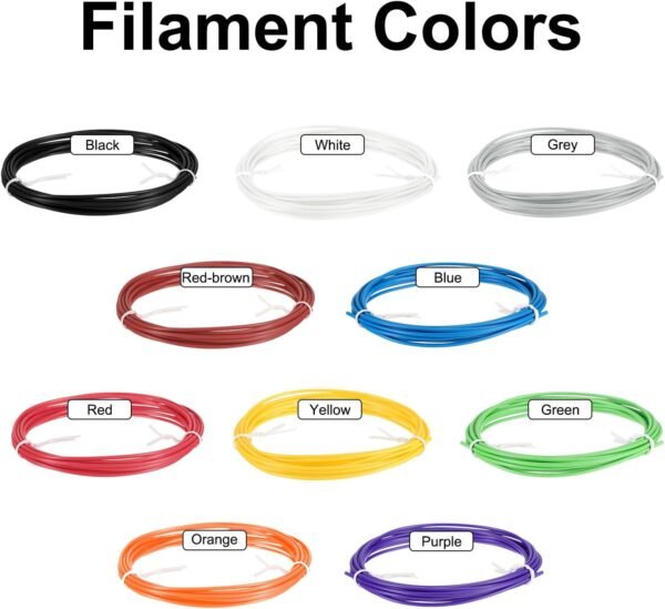 uxcell 3D Pen Filament Refills, 10 Colors 3D Pen PCL Filament 1.75mm, 10 Feet Each Color, 100 Feet in Total, PLA Filament 3D Pen Refills for 3D Drawing Pen - Image 4