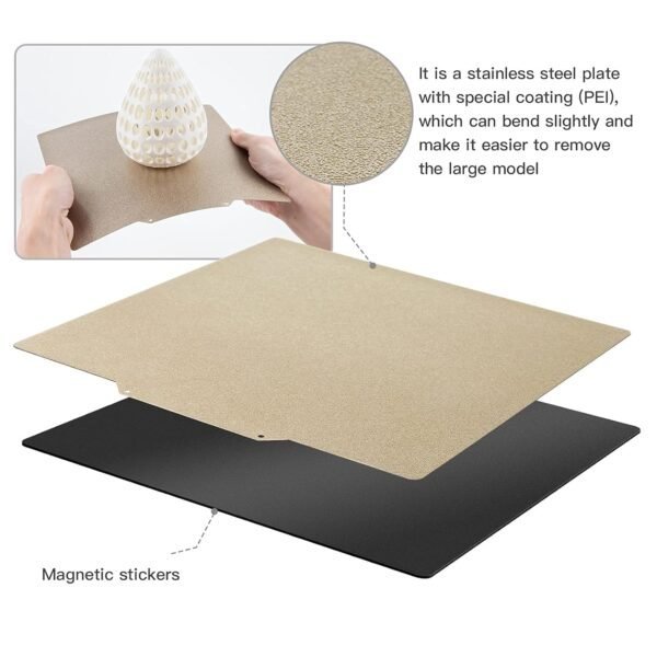 PEI Sheet PEI Spring Steel 235x235 and Magnetic Build Plate with Adhesive PEI Bed for Flashforge Adventurer 5M/ 5M Pro,Ender-3 Pro/Neo,Ender-3 V2/Neo,Ender-3/Neo 3D Printers - Image 5