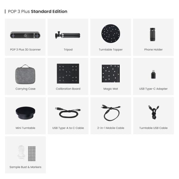 Revopoint POP3 Plus 3D Scanner for 3D Printing, Handheld 3D Printer Scanner 0.04mm Precision, Full-Color Scan for Medium Object, Support for Android/iOS/Win/MacOS, Standard - Image 5