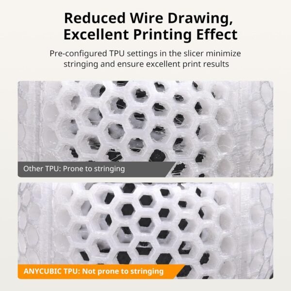 ANYCUBIC TPU Filament 1.75mm, 95A Soft Flexible 3D Printer Filament, Dimensional Accuracy +/- 0.02mm, Print with Most FDM 3D Printers, 1KG Spool, Grey - Image 5
