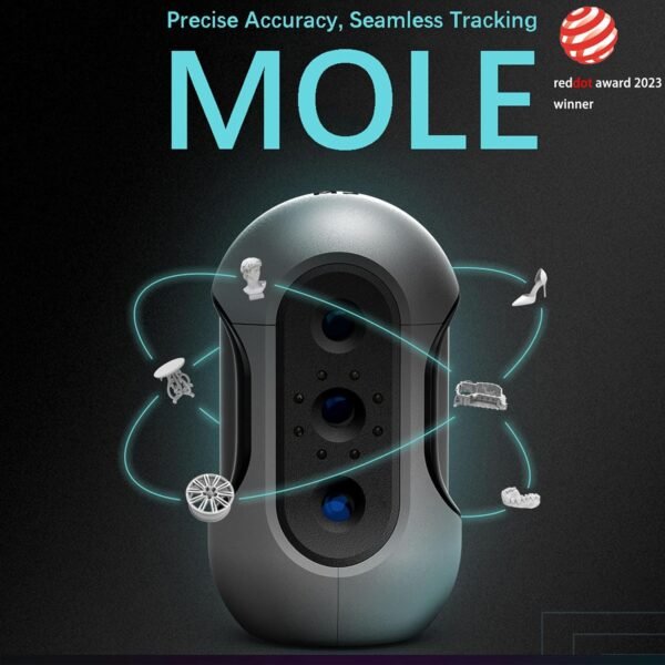 Mole 3D Scanner for 3D Printing - 3D Printer Accessories 0.05mm Accuracy 0.1mm Resolution 10FPS Handheld & Turntable Scan, NIR Light & Visual Tracking Technology, Free 3D Scanning Software - Image 3