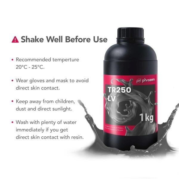 phrozen High Temp 3D Printer Resin [TR250LV], Functional Resin HDT80 °C 405nm DLP LCD UV-Curing Photopolymer Resin for Prototyping, Ducting, Molding, High Precision Printing (1KG) - Image 6