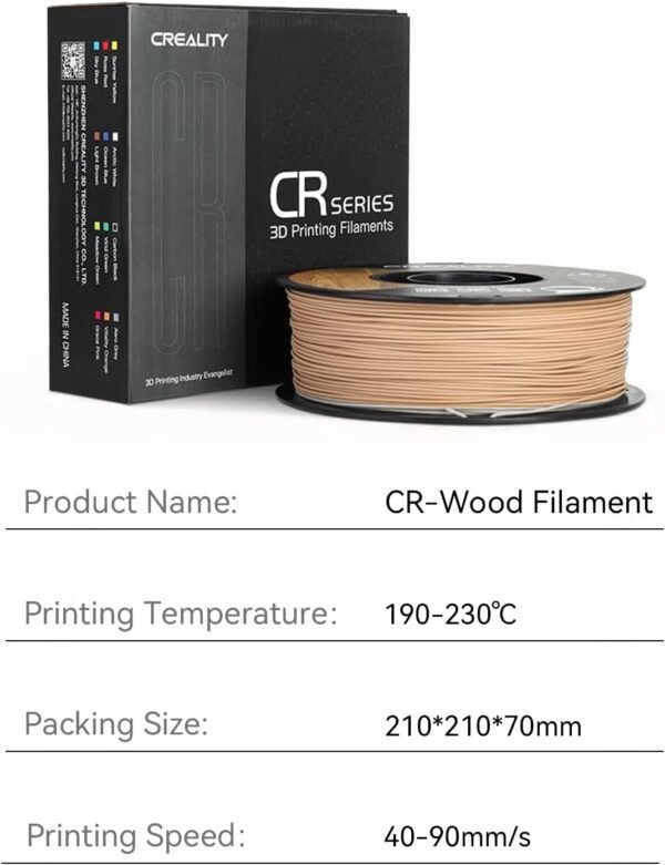 Official Creality Wood Filament PLA 1.75 mm, Woods 3D Printer Filament, More Than 30% Real Wood, Smooth Silk Texture, Toughness, 1kg(2.2lbs)/Spool 3D Printing Filament, for All FDM Printers - Image 8