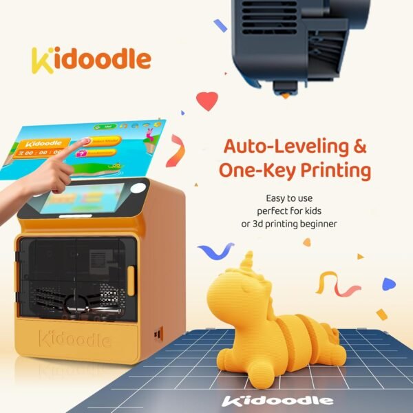 Kidoodle Mini 3D Printer for Kids & Beginners, 600mm/s High Speed Printing, Auto-Leveling/Child-Safe Design/5" Touch Screen, Pre-Assembled with Wi-Fi/App Control, Easy Setup for Home/School - Image 3