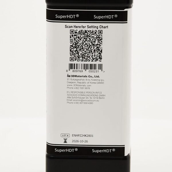 SuperHDT 3D Printer Resin, Highest Heat Deflection Temperature 464°F, Made in Korea by 3DMaterials (1000g, Amber) - Image 12