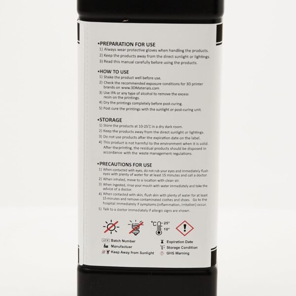 SuperHDT 3D Printer Resin, Highest Heat Deflection Temperature 464°F, Made in Korea by 3DMaterials (1000g, Amber) - Image 13