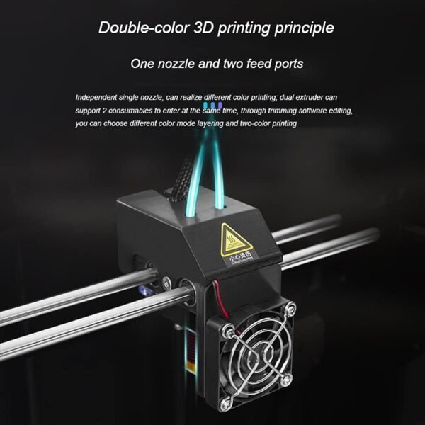 Professional FDM 3D Printer with Mix-Color Printing Large Size 300×225×320Mm Adjustable Dual Extruder Design and Break-Resuming Function 6 Mm Hotbed DIY Kit - Image 7