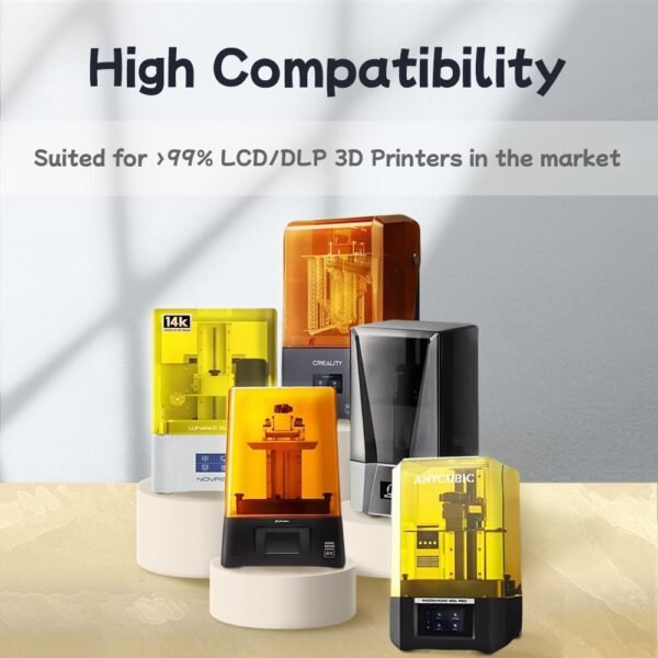 Rubber-Like Flexible Resin for 3D Printer, 405nm Fast UV-Curing Flexible Resin, High Extensibility & Flexbility & Rapid Photopolymer for 14K Capable LCD/DLP/SLA 3D Printing (1000g） (Black) - Image 6