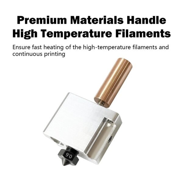 Hardened Hotend for T1/T1 Pro 0.6MM Print Head Extruder Kit Hot End Heater Block Heating Rod Cartridge 24V 70W Thermistor Hardened Nozzle for Flsun Printer Accessories Replacement - Image 4