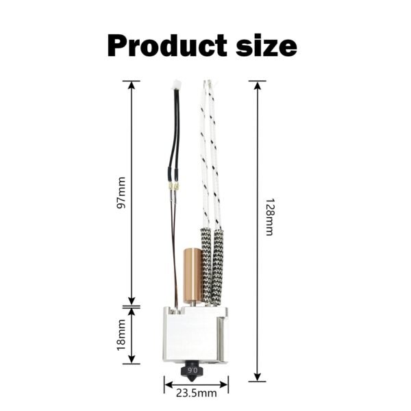 Hardened Hotend for T1/T1 Pro 0.6MM Print Head Extruder Kit Hot End Heater Block Heating Rod Cartridge 24V 70W Thermistor Hardened Nozzle for Flsun Printer Accessories Replacement - Image 7