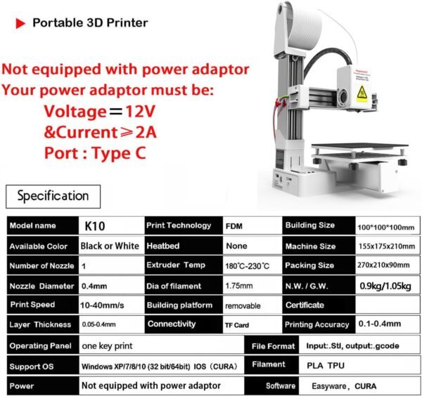 Entry Leveled 3D Printer with Automatic Slicing Software for Ecommerce Toy,Home Education and Printing - Image 8