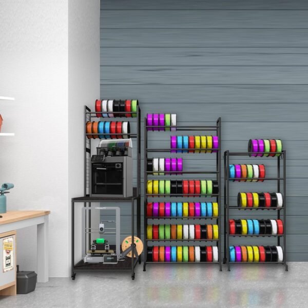 3D Printer Stand with Double Layer 3D Printer Filament Storage Rack, TR22 Heavy Duty Mobile Printer Table with Wheels for Studio Office Storage and Organization - Image 7