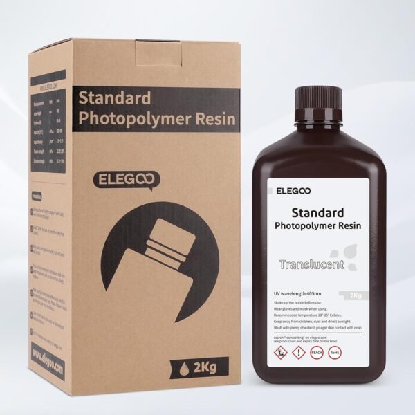 ELEGOO Standard LCD 3D Printer Resin, Fast UV-Curing 3D 405nm UV Resin Photopolymer Resin for High Precision Rapid LCD 3D Printing Beige 2000G - Image 7