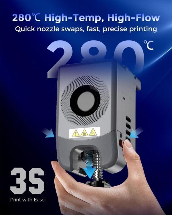 FLASHFORGE AD5M Pro 3D Printer, CoreXY 600 mm/s Printing Speed, 0.4 & 0.6mm 3s Quick-Swap 280°C Nozzles, 1-Click Auto Leveling, Fully Enclosed, 220×220×220mm Build Volume - Image 6