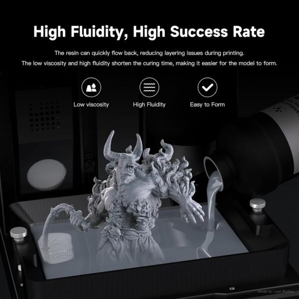 Nova3D ABS-Like Precision 2.0 3D Printer Resin – Enhanced Toughness & Strength, High Precision, Low Odor, Wide Compatibility with 12K/14K LCD Resin 3D Printers (Gray, 1kg) - Image 3