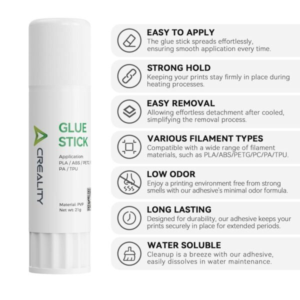Creality 3D Printer Glue Sticks for Hot Bed Warping Reducing 3D Printer Bed Adhesive PVP Solid 3D Print Glue Stick 3D Gloop for PLA/ABS/PETG/PC/PA/TPU(Pack of 1) - Image 3