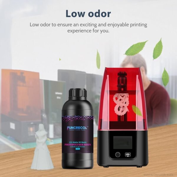 FUNCECOL 3D Printer Resin, High Precision & Opaque Appearance, Easy to Use for 405nm UV-Curing LCD/DLP/MSLA Resin Printers, 8K Standard 3D Printing Resin 1000g - White - Image 6