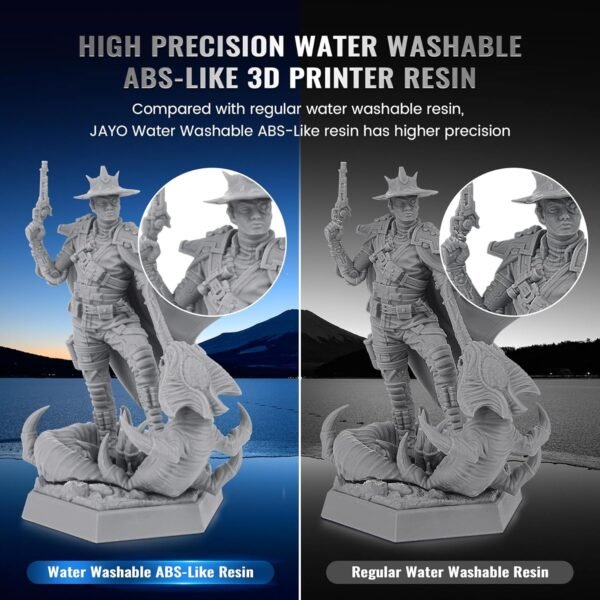 JAYO Water Washable ABS-Like 3D Printer Resin Dark Gray 2KG, High Toughness and Durability, Easy to Post-Process, Low Odor, 405nm UV Standard Rapid Photopolymer Resin for LCD/SLA 3D Printer - Image 3