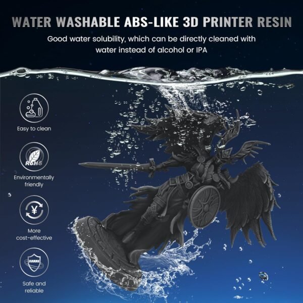 JAYO Water Washable ABS-Like 3D Printer Resin Dark Gray 2KG, High Toughness and Durability, Easy to Post-Process, Low Odor, 405nm UV Standard Rapid Photopolymer Resin for LCD/SLA 3D Printer - Image 5
