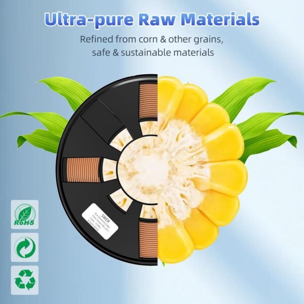 8-Color PLA Filament Bundle for 3D Printers 1.75 mm, 8 Pack Filament Refills, 269 FT 250 g Per Spool, 2 kg in Total, White, Black, Red, Green, Yellow, Pink, Orange Yellow, Brown - Image 5