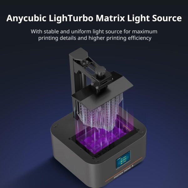 ANYCUBIC 10K Resin 3D Printer, Photon Mono 4 LCD 3D Printer with 7-inch Mono Screen, Upgraded LighTurbo Matrix and Printing Platform, Printing Size of 6.04''x3.42''x6.49'' - Image 3