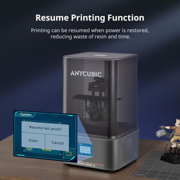 ANYCUBIC 10K Resin 3D Printer, Photon Mono 4 LCD 3D Printer with 7-inch Mono Screen, Upgraded LighTurbo Matrix and Printing Platform, Printing Size of 6.04''x3.42''x6.49'' - Image 6