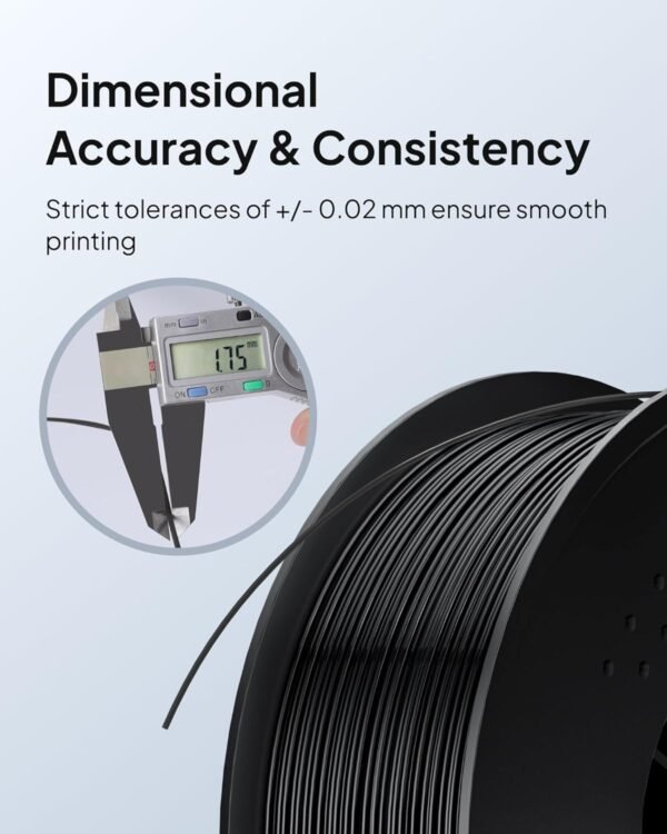 ELEGOO TPU Filament 1.75mm Gray 1KG, 95A Flexible Soft 3D Printing Filament 1KG Spool(2.2lbs) for Most FDM 3D Printers - Image 4