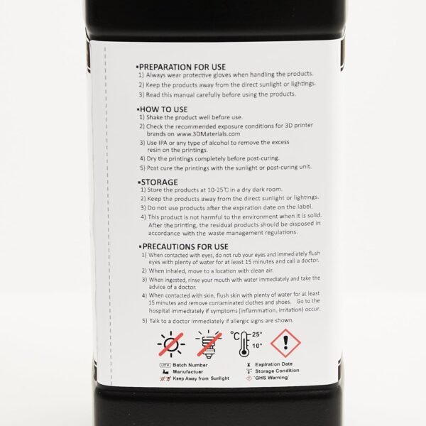 SuperRigid 3D Printer Resin 6.0GPa, 40% of Nano-Micro Ceramic Powder Filled for Ceramic Like Prototypes, Made in Korea by 3DMaterials (500g, White) - Image 13