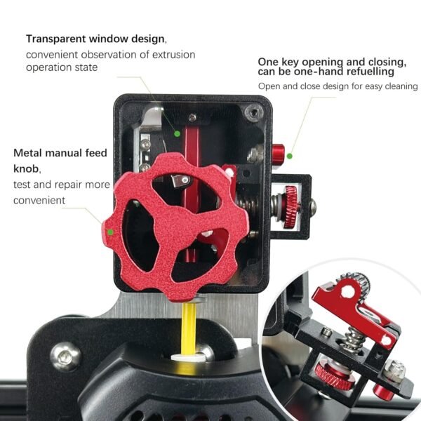 Black-Box V2.0 All Metal Direct Drive Feeding Extruder Kit Upgrade, Dual Gear Extruder and Extrusion Specific Motor for Ender 3/Ender 3 V2/Ender 3 neo/Ender 5/CR 10 3D Printers from ChowThink - Image 6