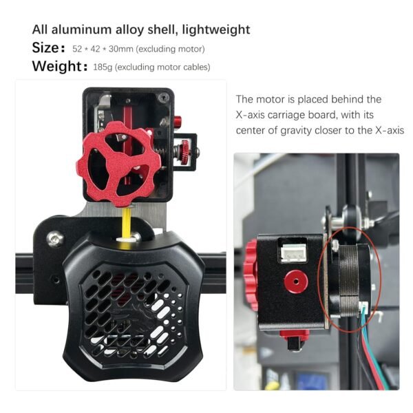 Black-Box V2.0 All Metal Direct Drive Feeding Extruder Kit Upgrade, Dual Gear Extruder and Extrusion Specific Motor for Ender 3/Ender 3 V2/Ender 3 neo/Ender 5/CR 10 3D Printers from ChowThink - Image 7