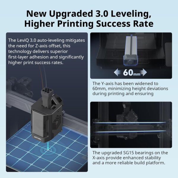 Anycubic Kobra 3 V2 Combo, New Upgrade Multicolor 3D Printer, Max 600mm/s High Speed Built-in Camera Better Auto-Leveling Filament Drying Higher Accuracy, 255 * 255 * 260mm Printing Size - Image 7
