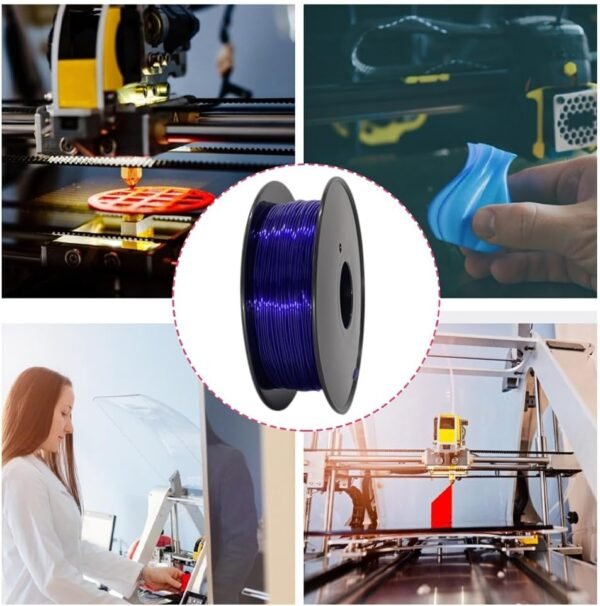 BORDSTRACT 3D Printer Consumables, 1.75mm 0.8kg TPU Flexible, Transparent Violet Color FDM Printing Pen Filament for Common 3D Printers - Image 5