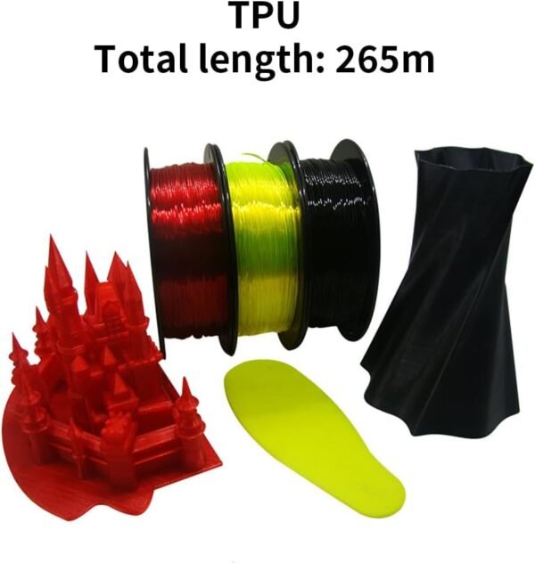 BORDSTRACT 3D Printer Consumables, 1.75mm 0.8kg TPU Flexible, Transparent Violet Color FDM Printing Pen Filament for Common 3D Printers - Image 8