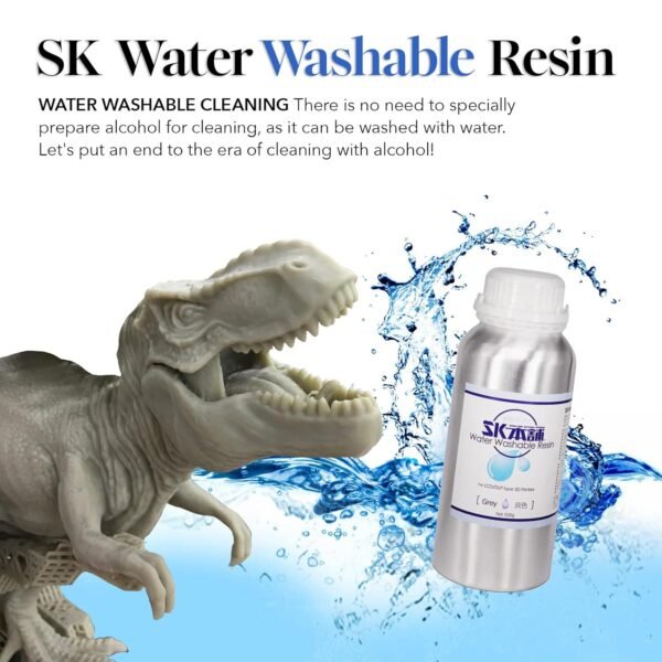 SK 10K Water Washable 3D Printer Rapid Resin LCD UV-Curing Resin 405nm Standard Photopolymer Resin for LCD 3D Printing (Dusk Grey, 1000g) - Image 3
