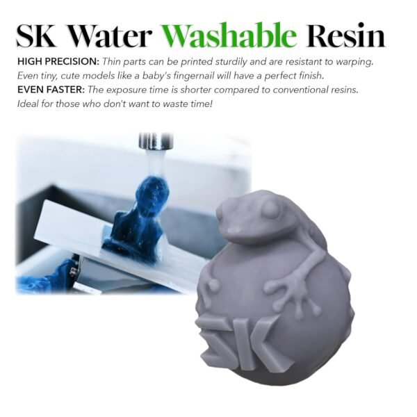 SK 10K Water Washable 3D Printer Rapid Resin LCD UV-Curing Resin 405nm Standard Photopolymer Resin for LCD 3D Printing (Dusk Grey, 1000g) - Image 4