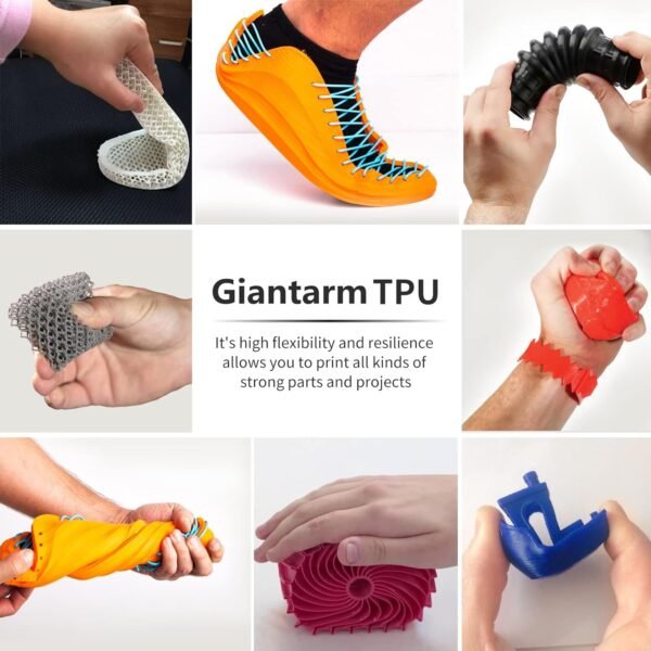 GIANTARM TPU Filament 1.75mm Flexible Soft 3D Printer Consumables Black,95A 1kg Spool (2.2 lbs.), Dimensional Accuracy +/- 0.05 mm - Image 5